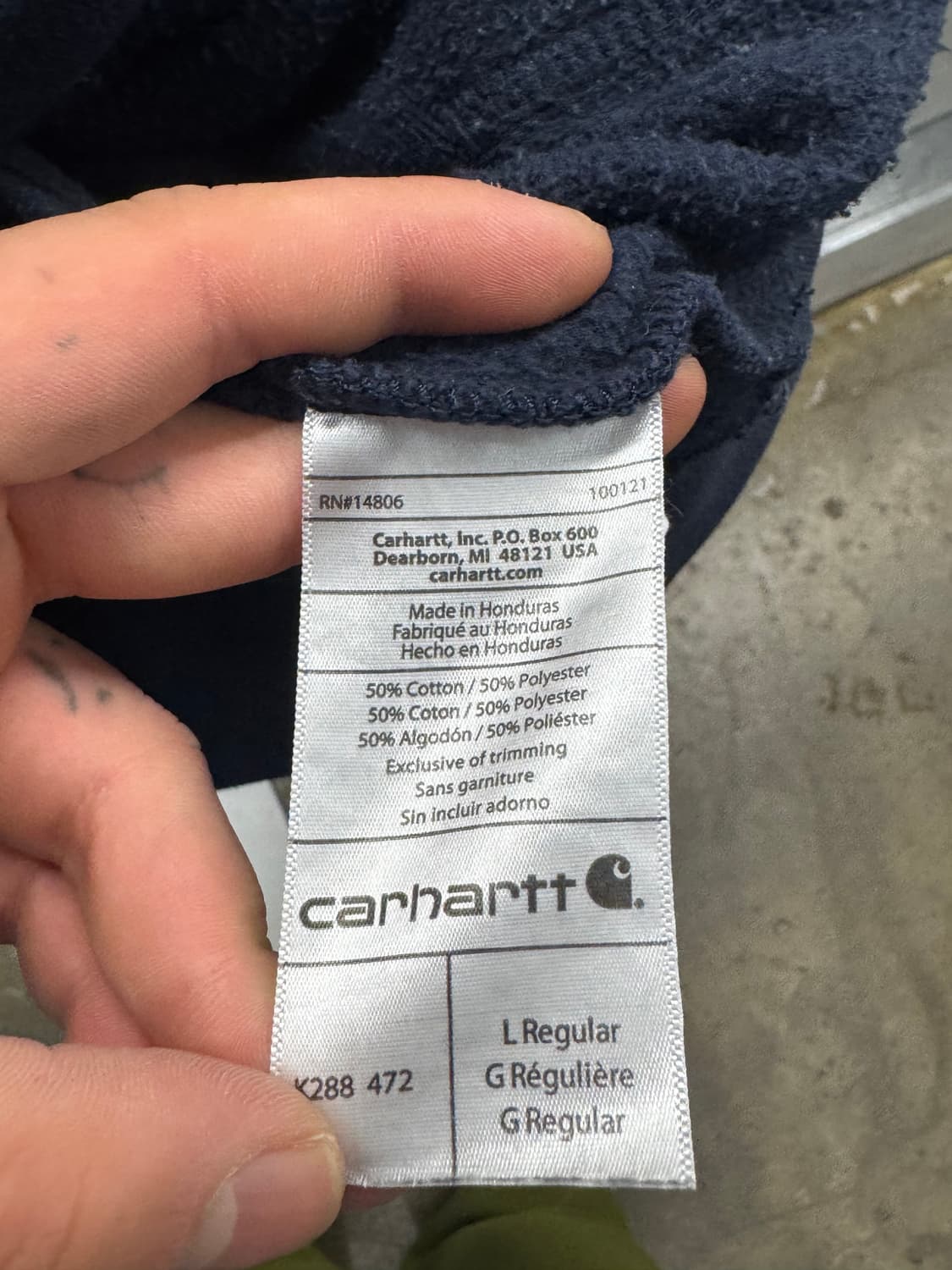 칼하트 후드티 네이비 L 상품이미지4