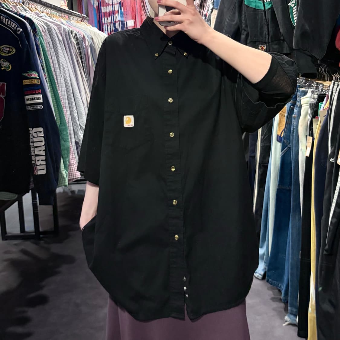 [IM] Carhartt 칼하트 반팔 셔츠 블랙 상품이미지1