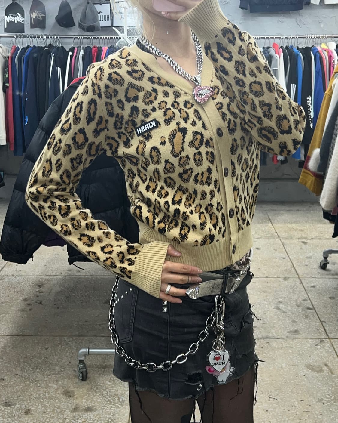 착샷O 미사용 키르시 레오파드 가디건 상품이미지4