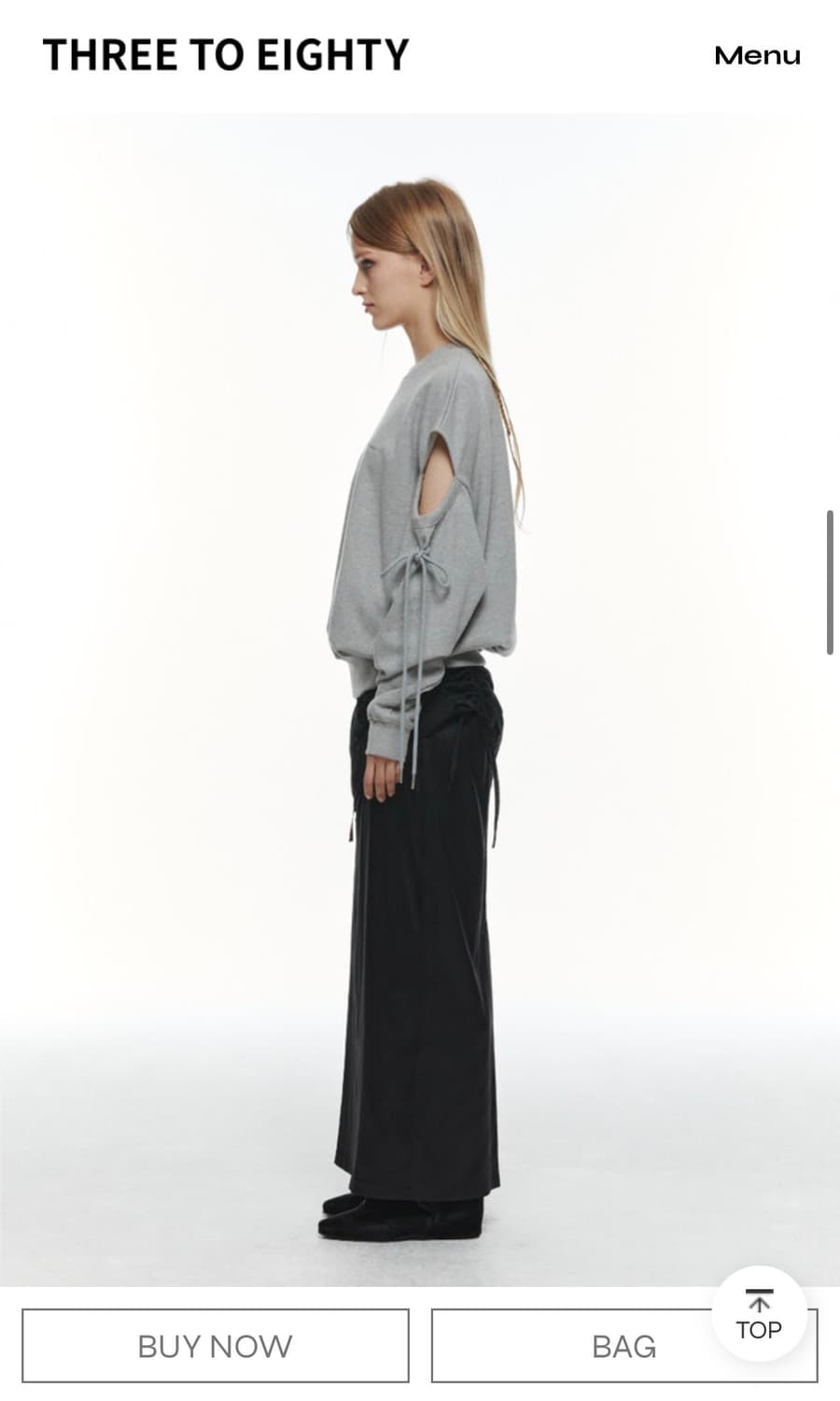 쓰리투에이티 CUT OUT SWEATSHIRT (M.GREY)  상품이미지3