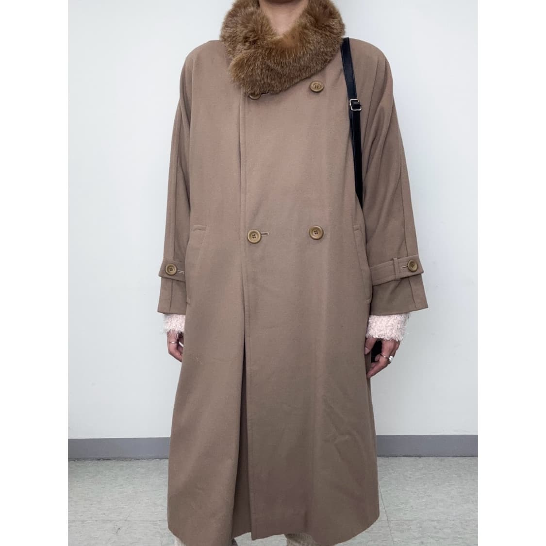 빈티지 브라운 더블 울 코트 상품이미지1