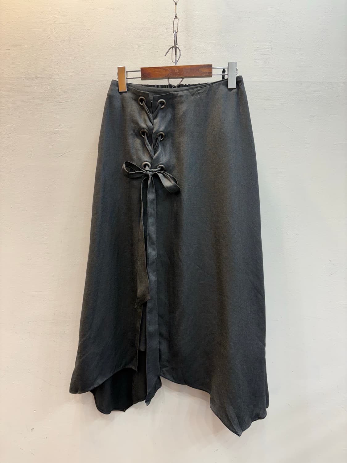 그레이 언발 아일렛 스커트 상품이미지1