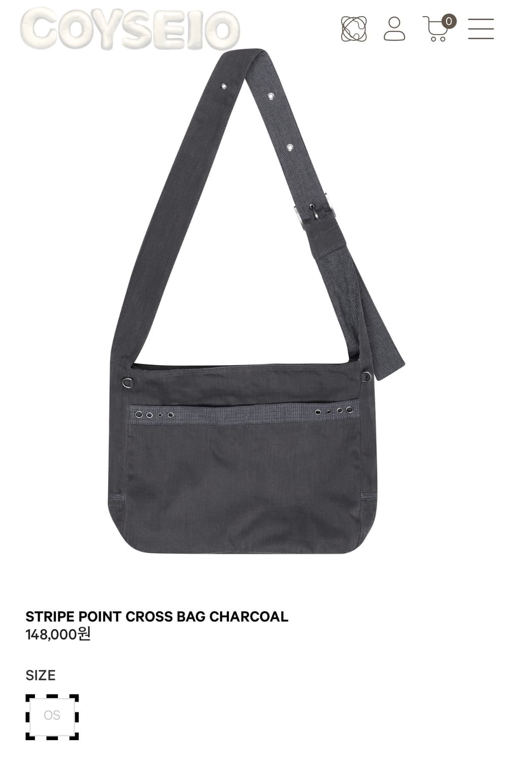 (구합니다!!) 코이세이오 스프라이트 포인트 크로스백 차콜 상품이미지1
