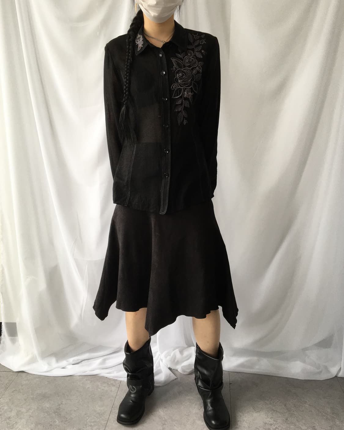 Unbalanced suede skirt 상품이미지3