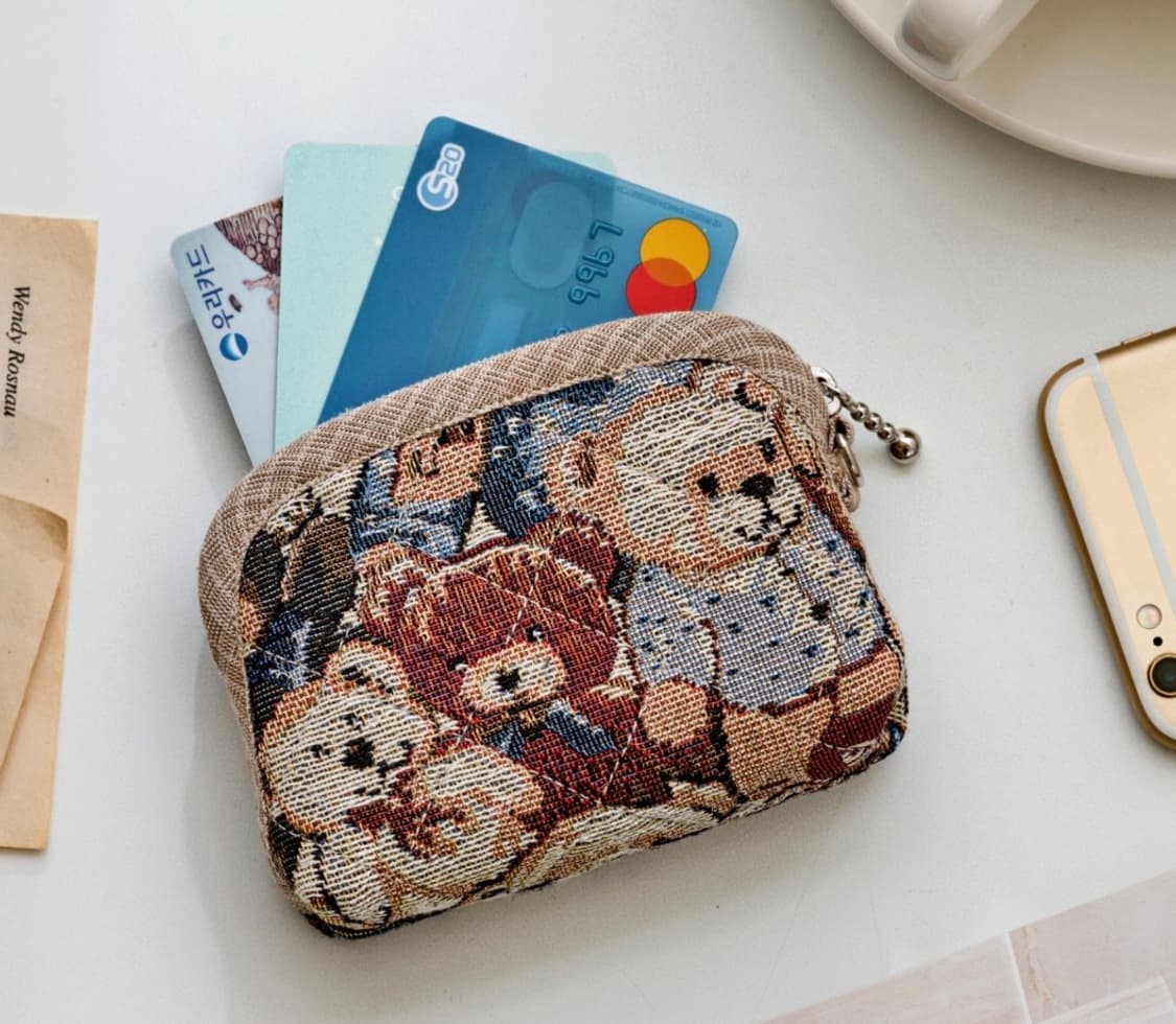 곰세마리 반지갑 곰 파우치 상품이미지1