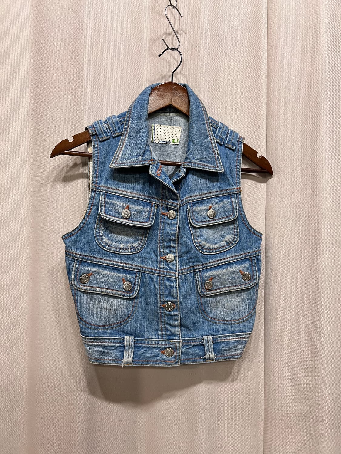 빈티지 여성 멀티포켓 데님 베스트 자켓  상품이미지3