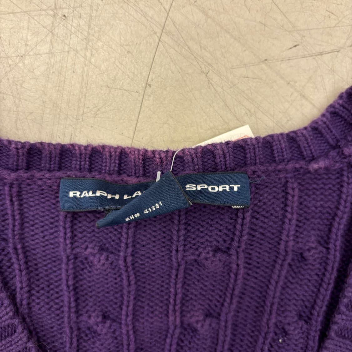 폴로 랄프로렌 퍼플 케이블 니트 상품이미지3