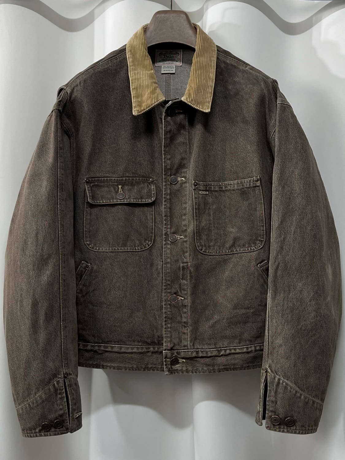 90's usa 폴로랄프로렌 칸예웨스트 스톤그레이 덩가리 데님 트러커자켓 상품이미지1