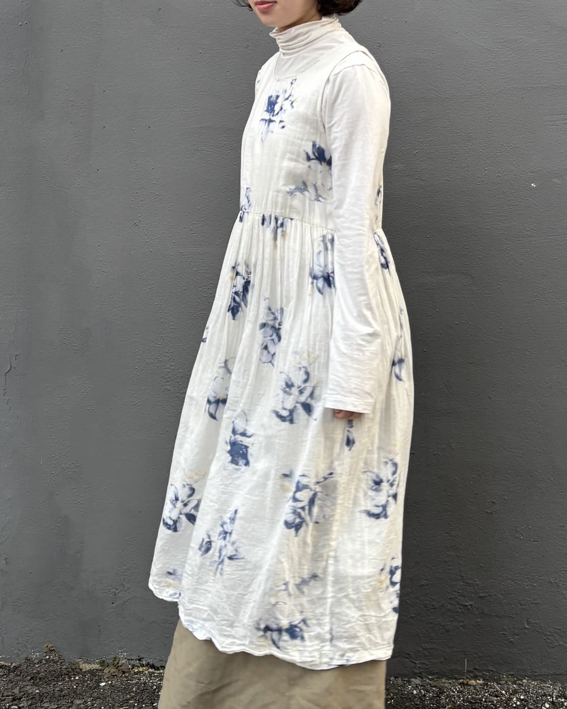 일본빈티지 플라워 패턴 롱원피스 상품이미지1