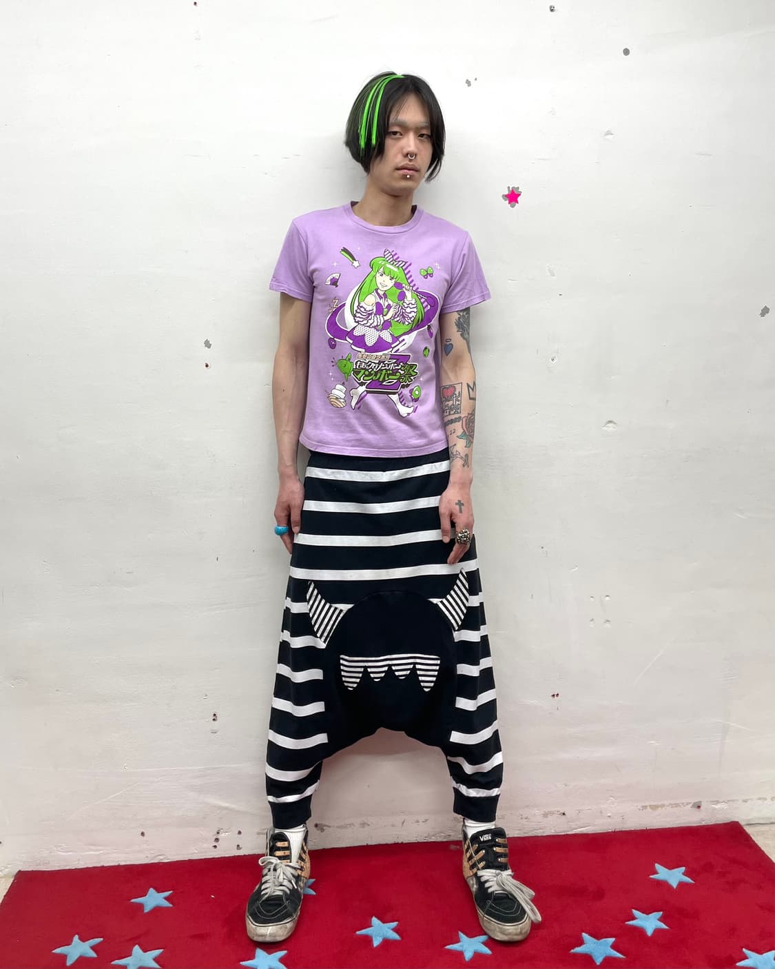 Angel Blue Green Hair Girl Purple T 상품이미지4