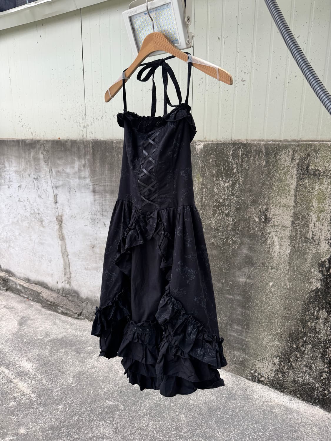 바디라인 홀터넥 프릴 원피스 펑크 고스 갸루 로리타 y2k  상품이미지3