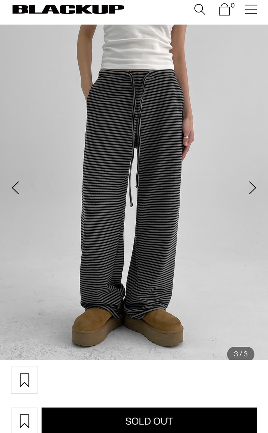 블랙업 기모 스트라이프 팬츠 상품이미지1