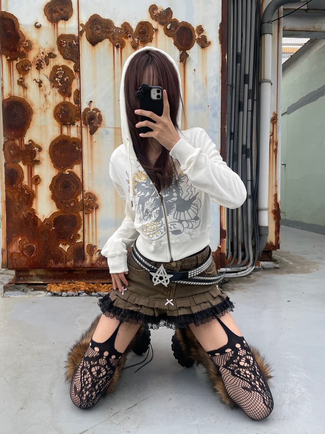 🎸Ed Hardy 화이트 프린팅 후디🎸 상품이미지3