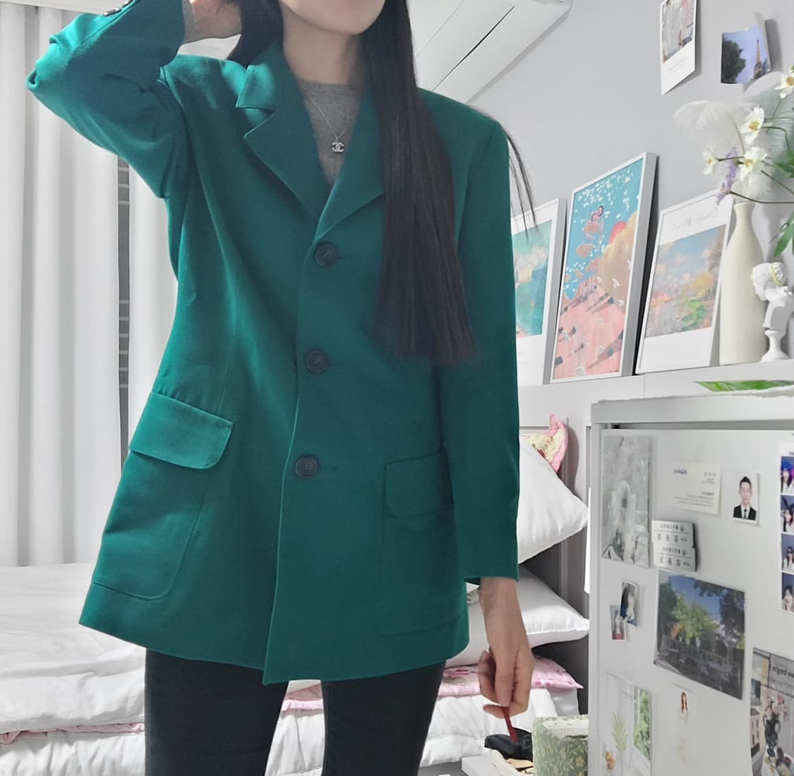일본 수입 청록색 자켓 상품이미지1