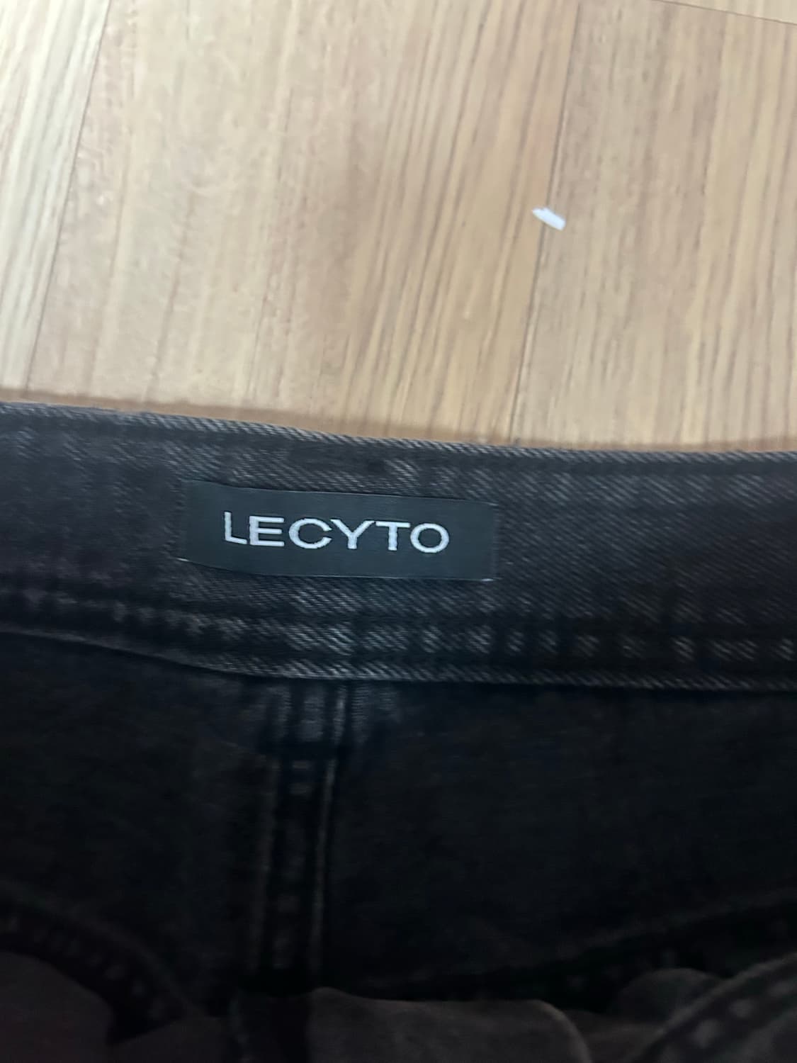 레씨토 캣 워싱 플레어 데님 블랙 (L) 상품이미지3