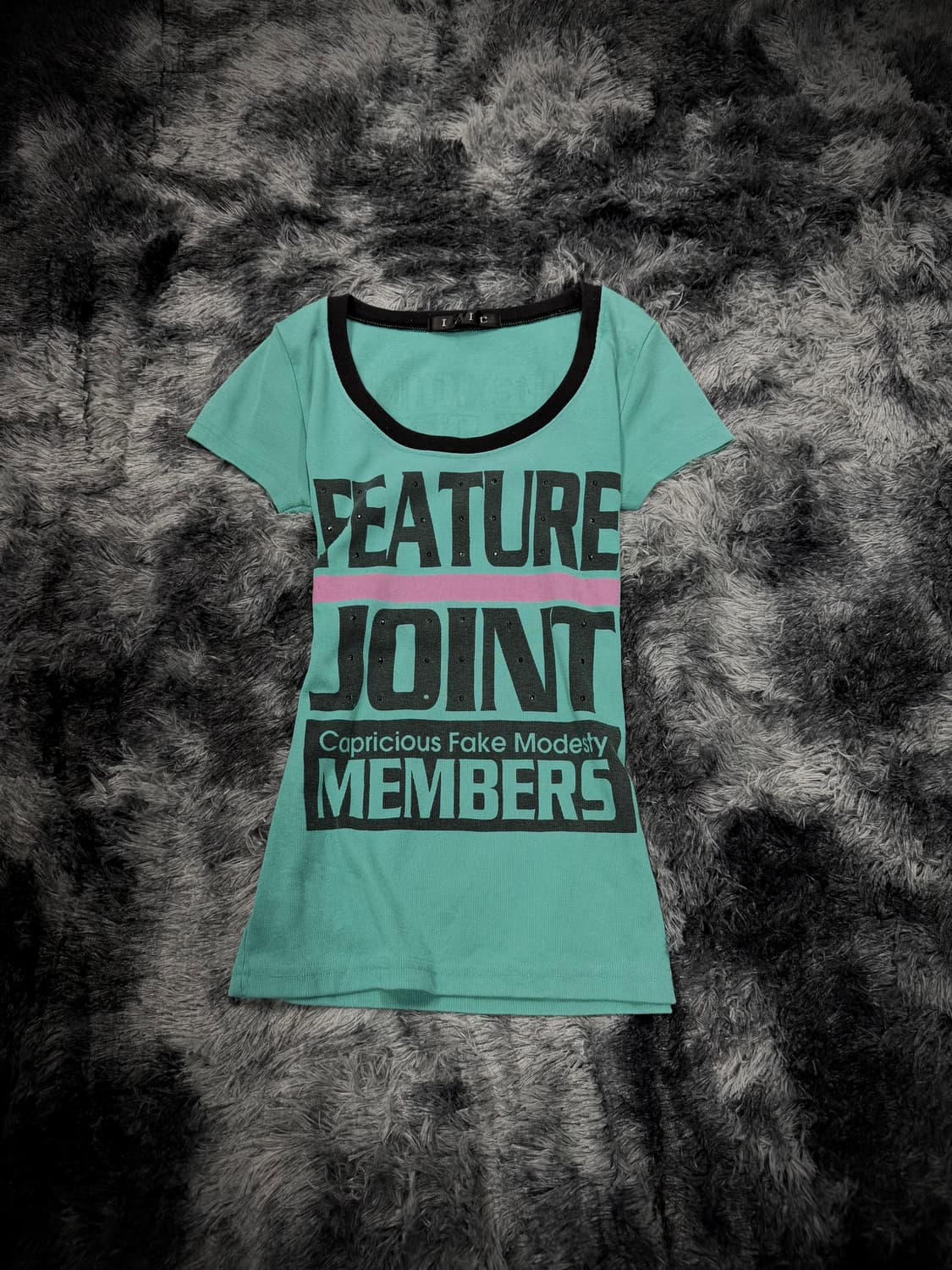 민트 레터링 반팔 링거 티셔츠 상품이미지1