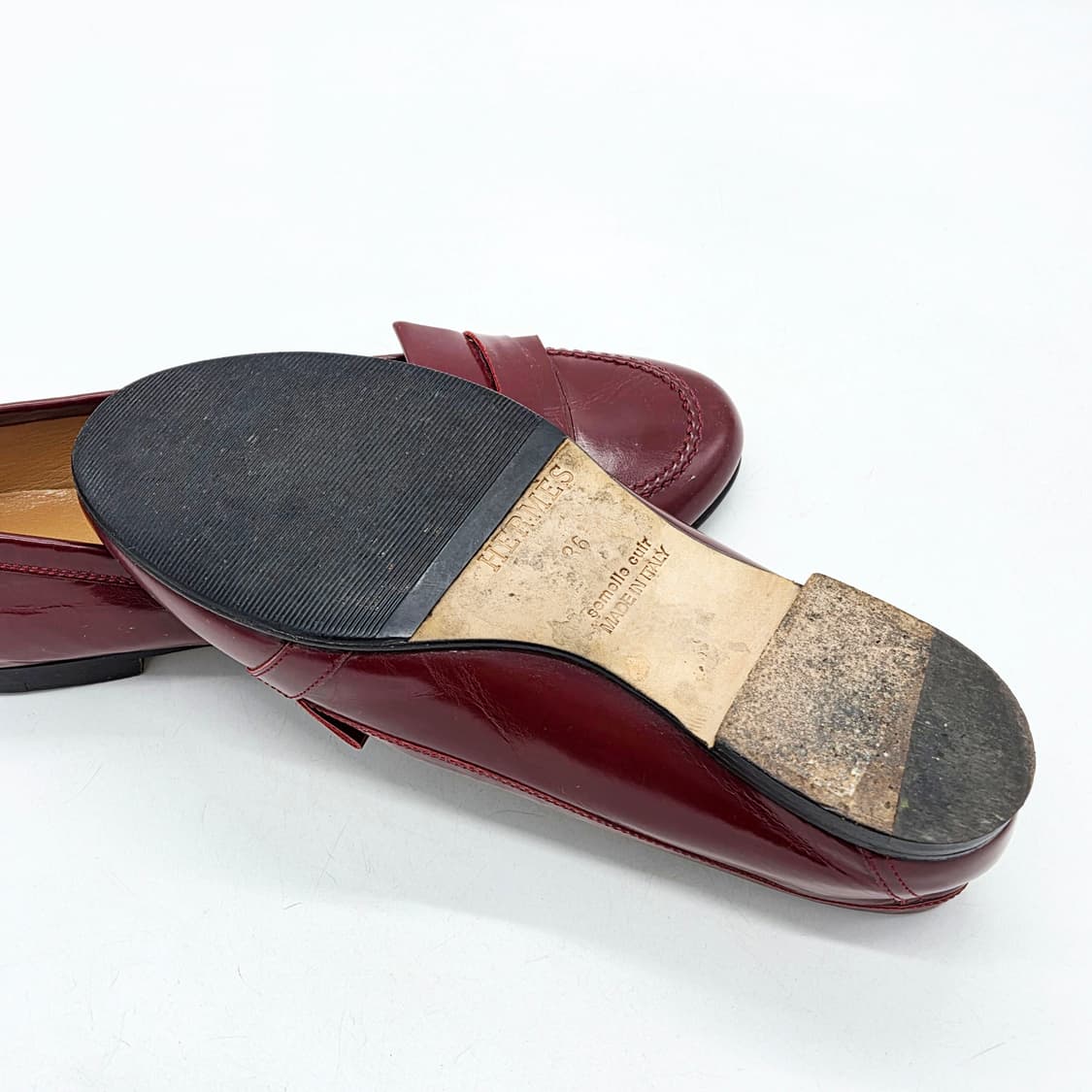 에르메스 우먼스 플랫 슈즈 버건디 (36) 상품이미지3