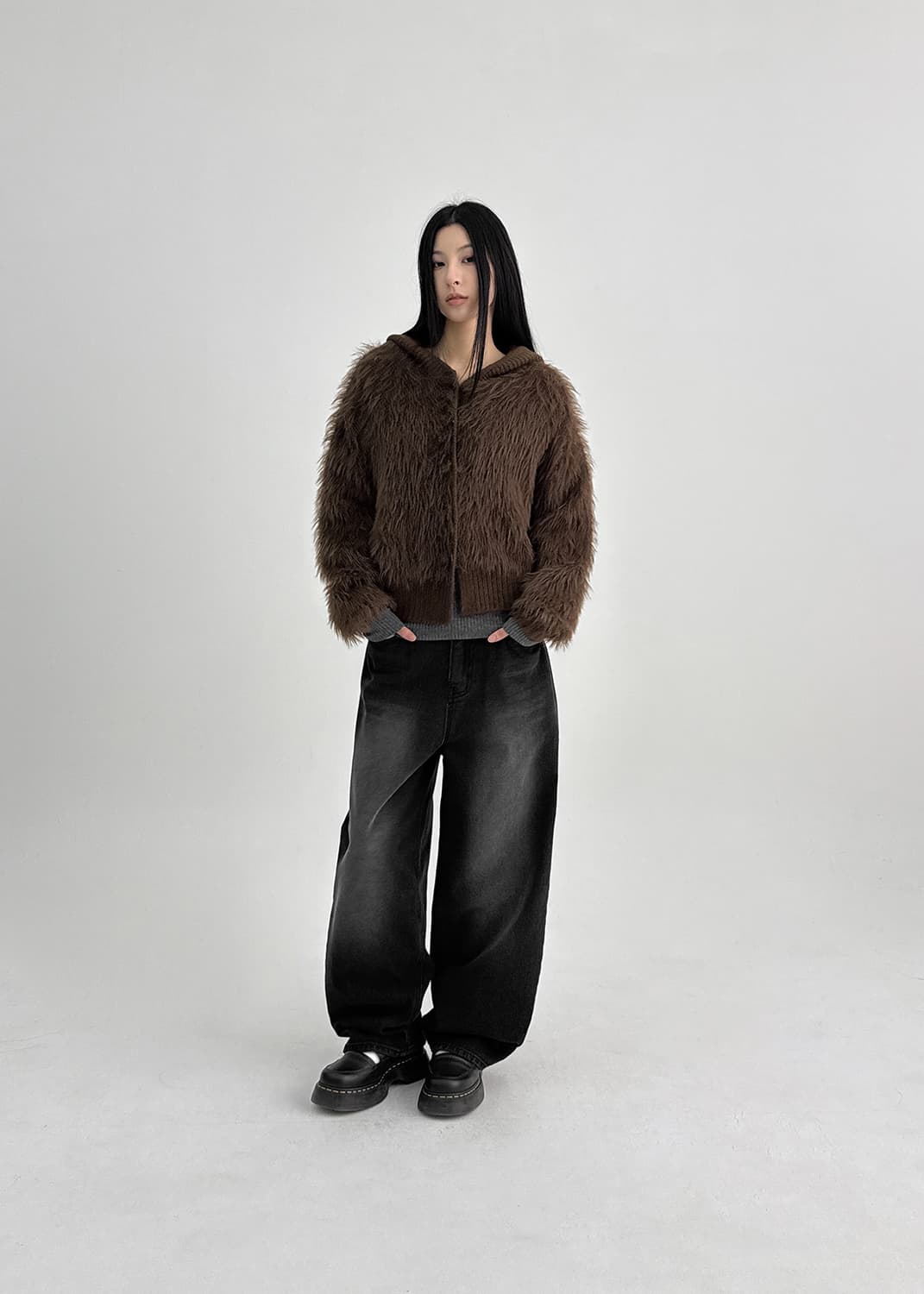 블랙업 레빗스 퍼 후드 가디건 상품이미지4