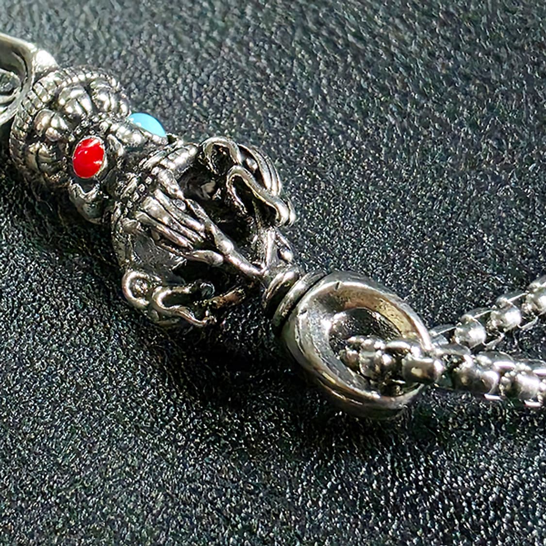 바즈라 백동 펜던트 엔틱 금강저 불교 남자 목걸이 상품이미지4