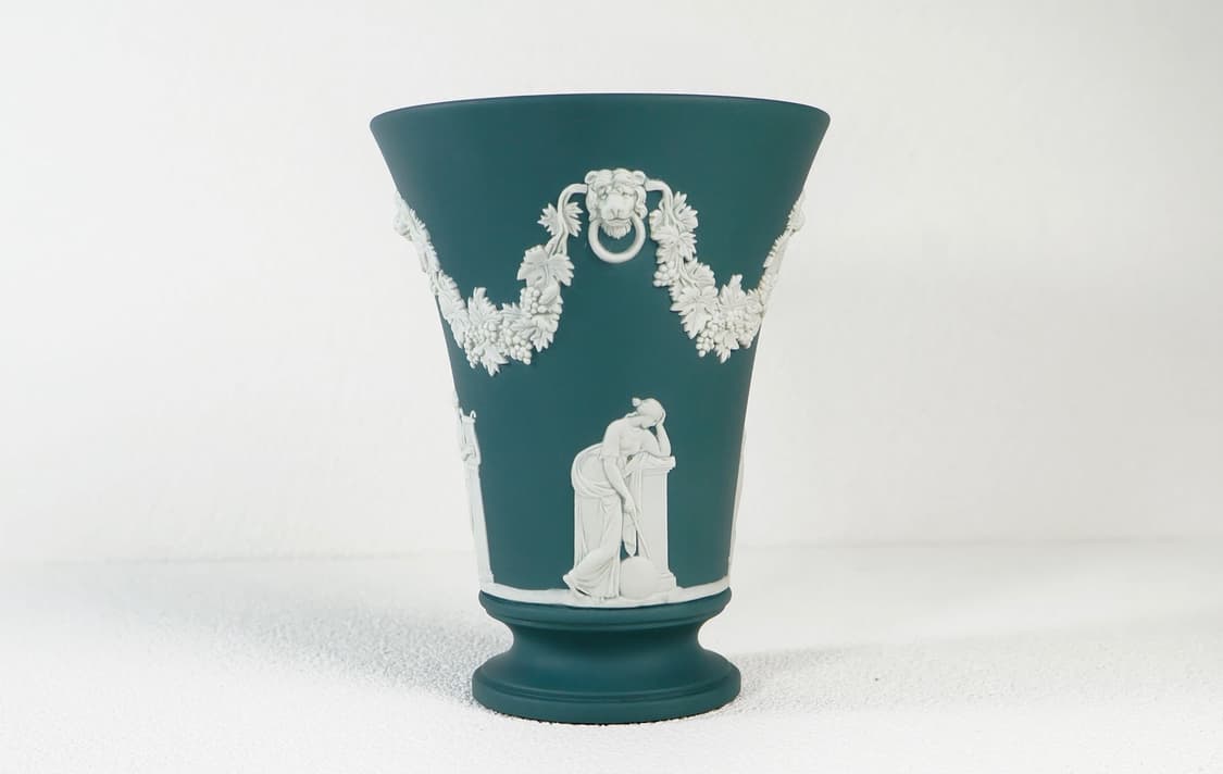 [영국엔틱] 웨지우드 제스퍼웨어 틸그린 사자머리 라지 베이스 화병 상품이미지8