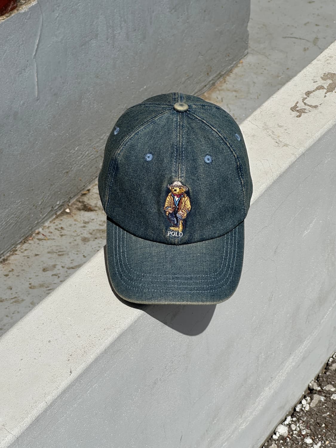 [F] 폴로 랄프로렌 베어 곰돌이 데님 볼캡 모자 상품이미지1