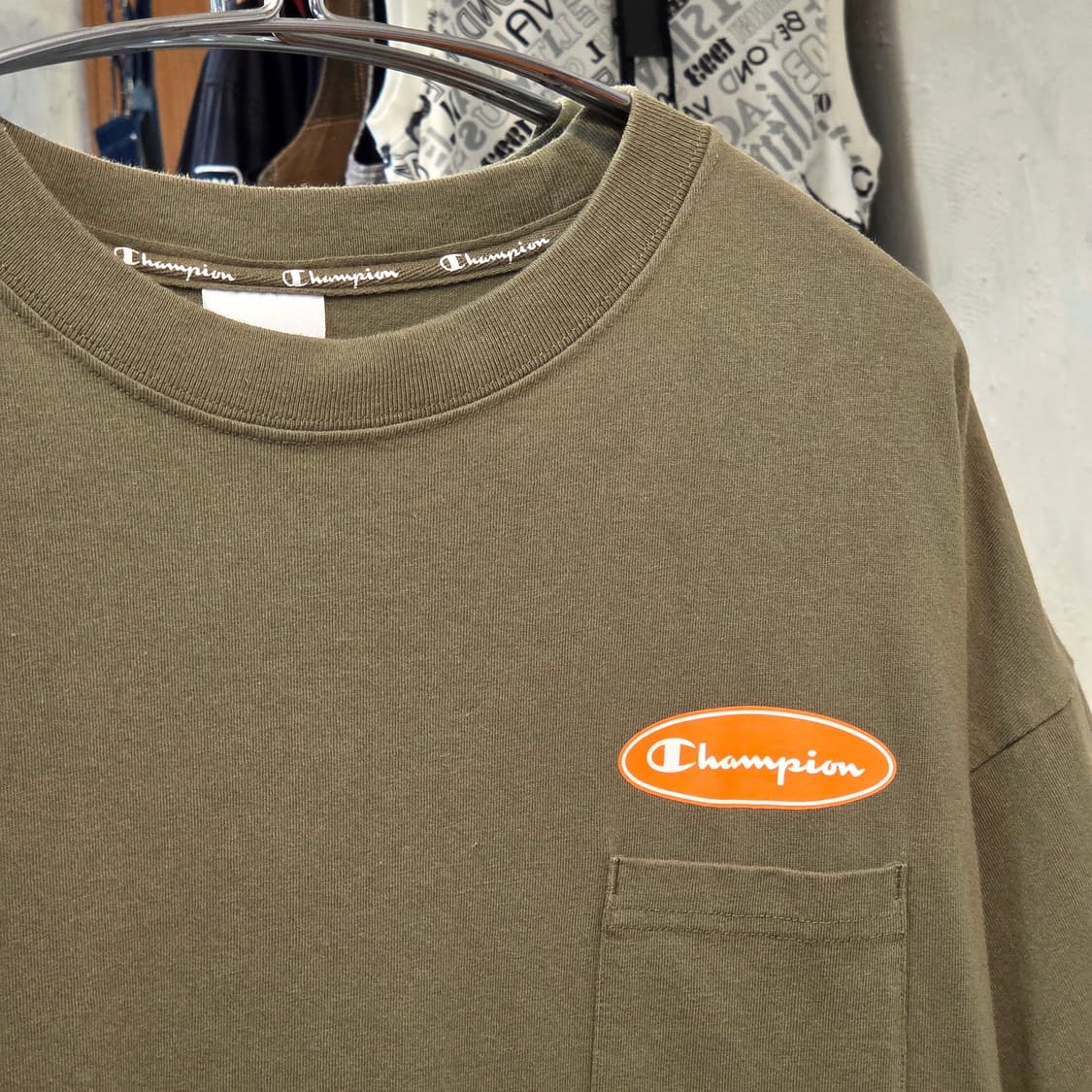 JPN 챔피온 카키 빅 프린팅 오버핏 반팔 상품이미지2