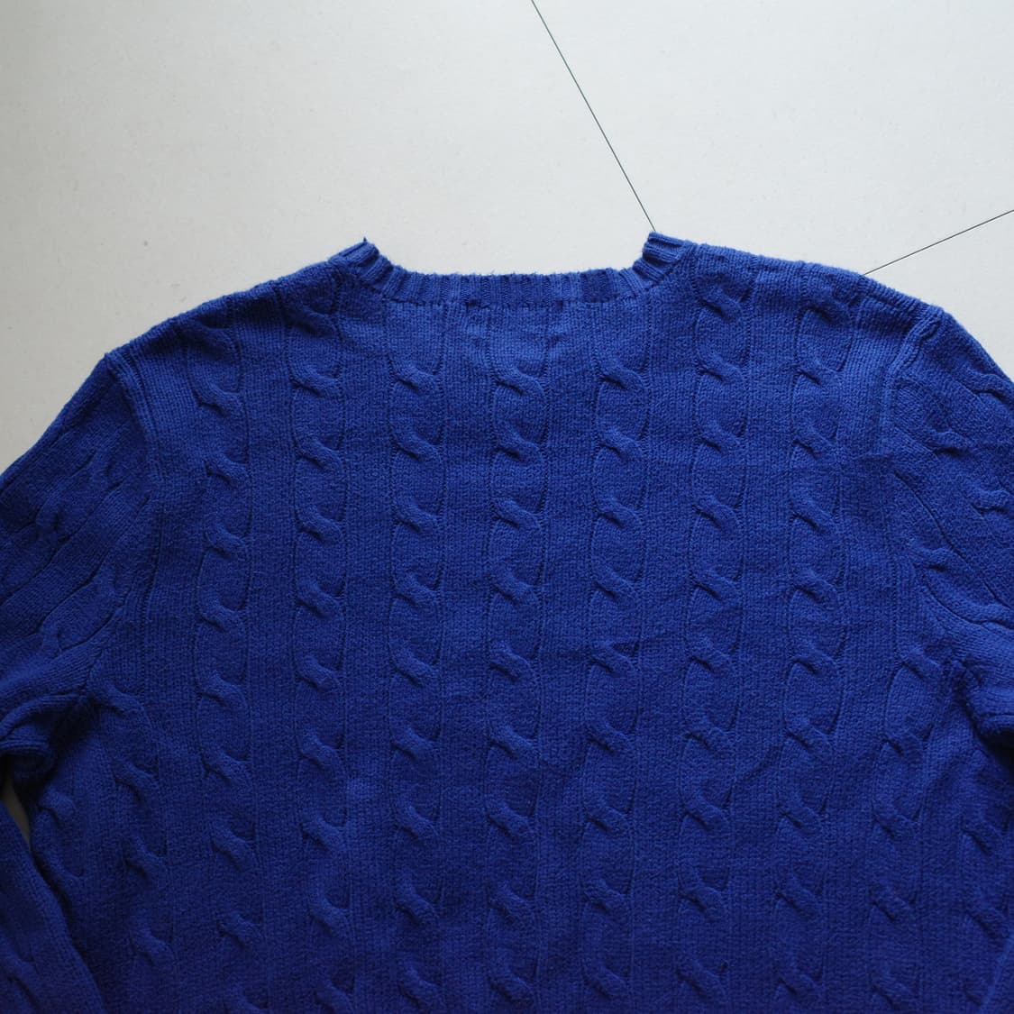 90s 폴로 랄프로렌 케이블 니트 블루 XL 상품이미지8