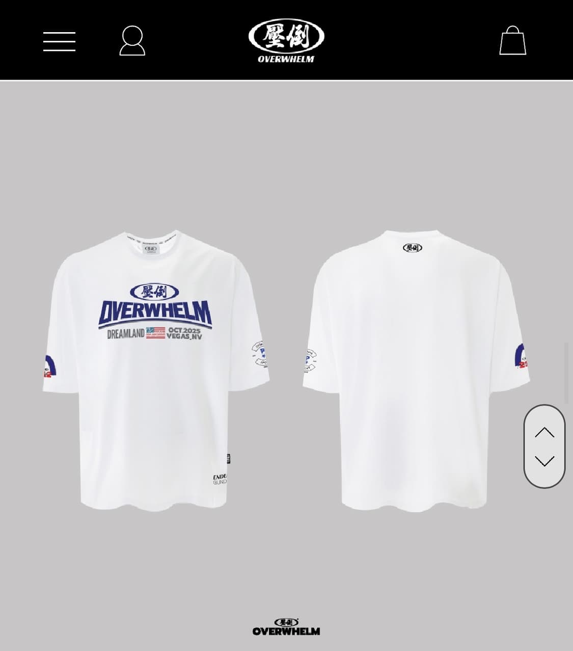 압도 반팔 오버핏 미개봉새상품L 상품이미지2