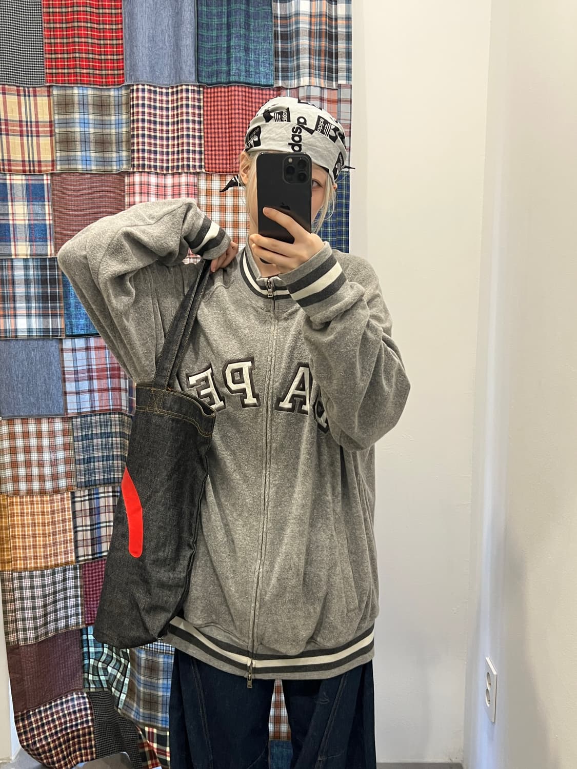 베이프 그레이 베이스볼 테리 집업 상품이미지1