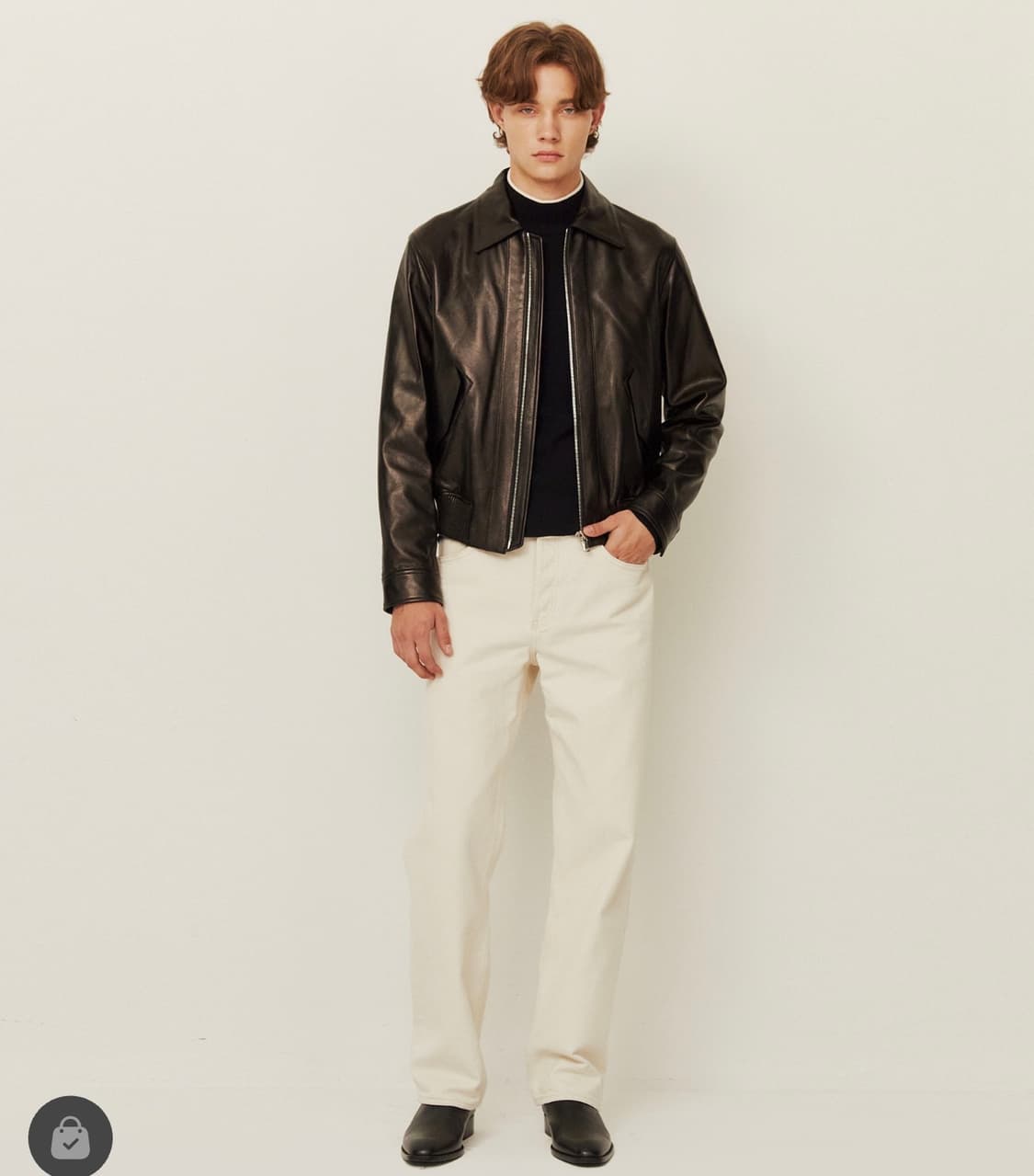 산드로 카라 레더 자켓(50, L, 100-105) 상품이미지1