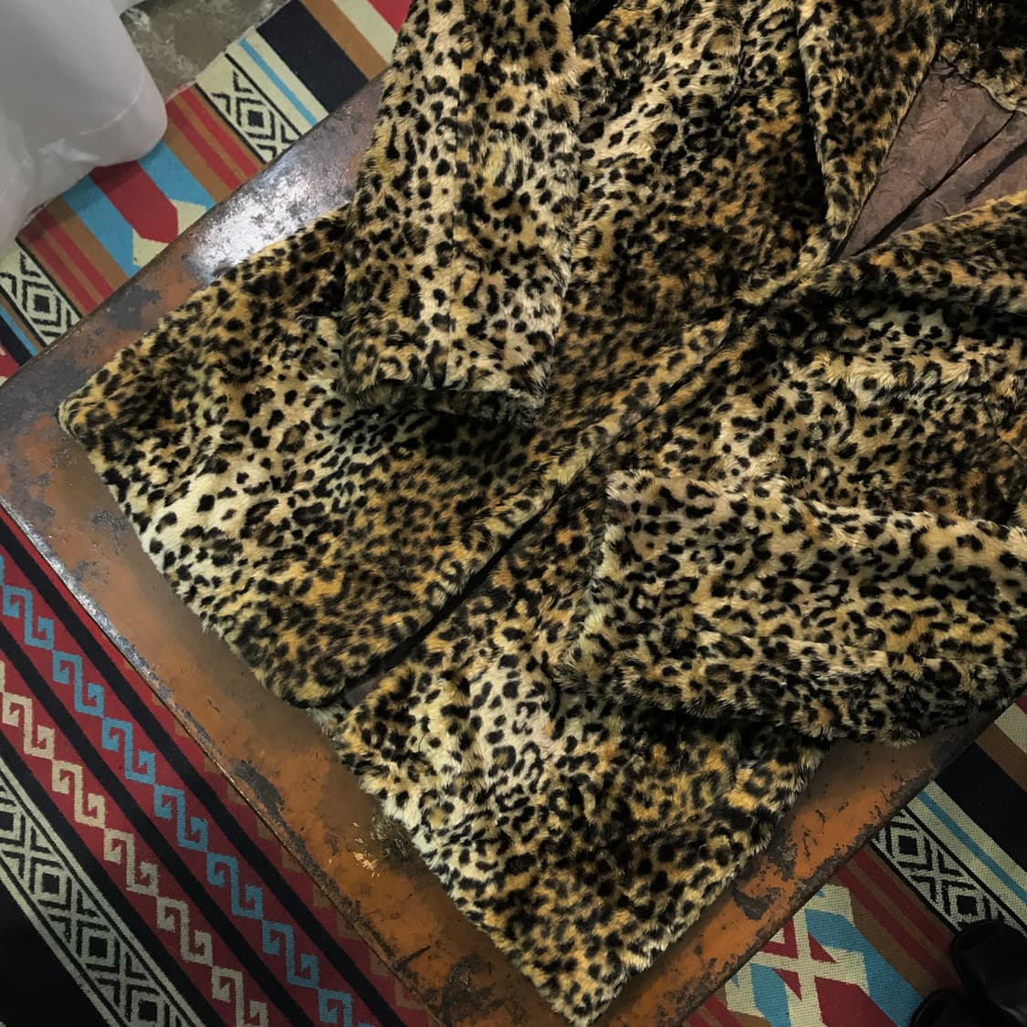 VTG 빈티지 레오파드 패턴 하프 코트 자켓 여성 프리사이즈  상품이미지3