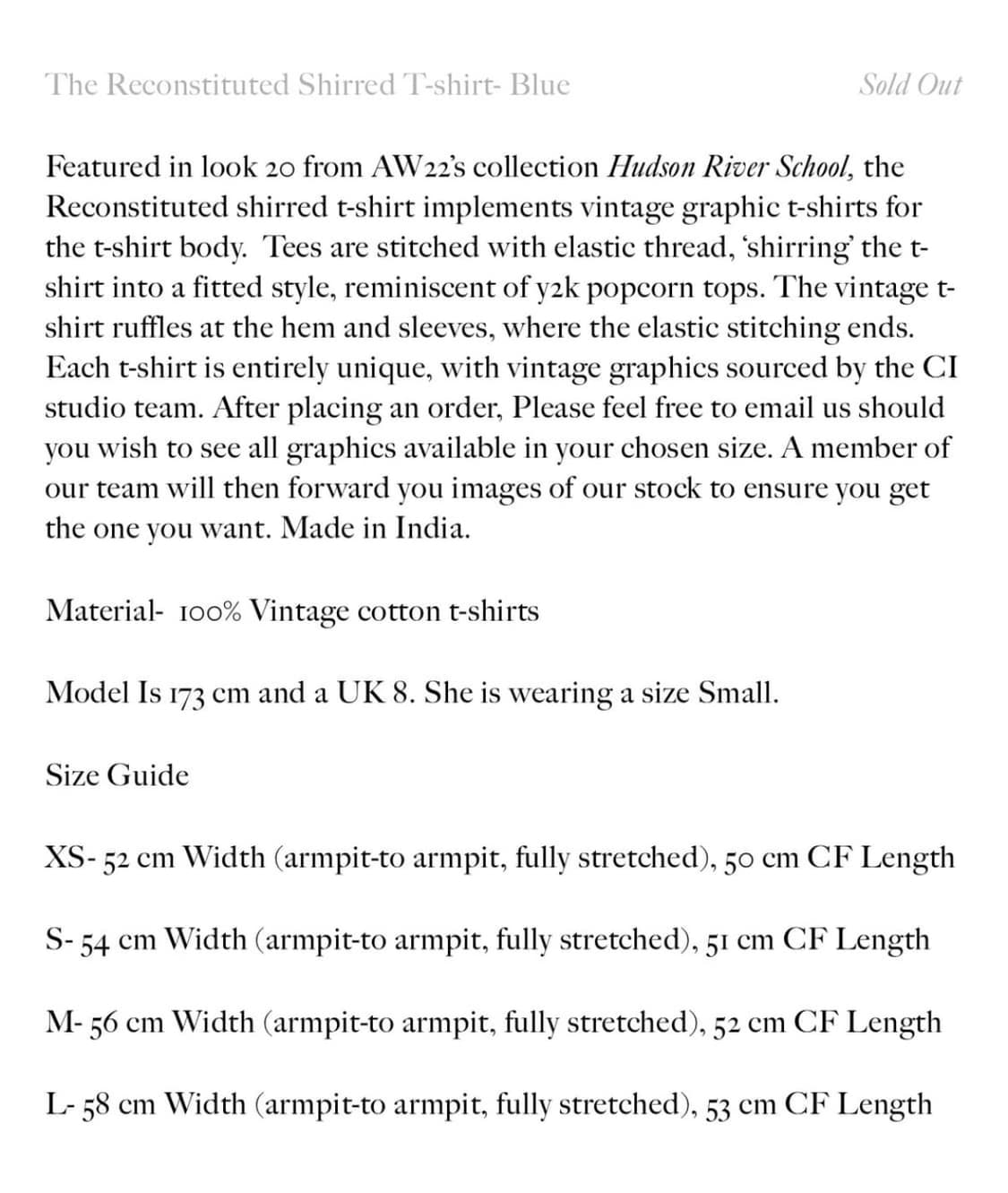 [xs] 코너아이브스 시어드 티셔츠 블루 (제니 착용) 상품이미지5