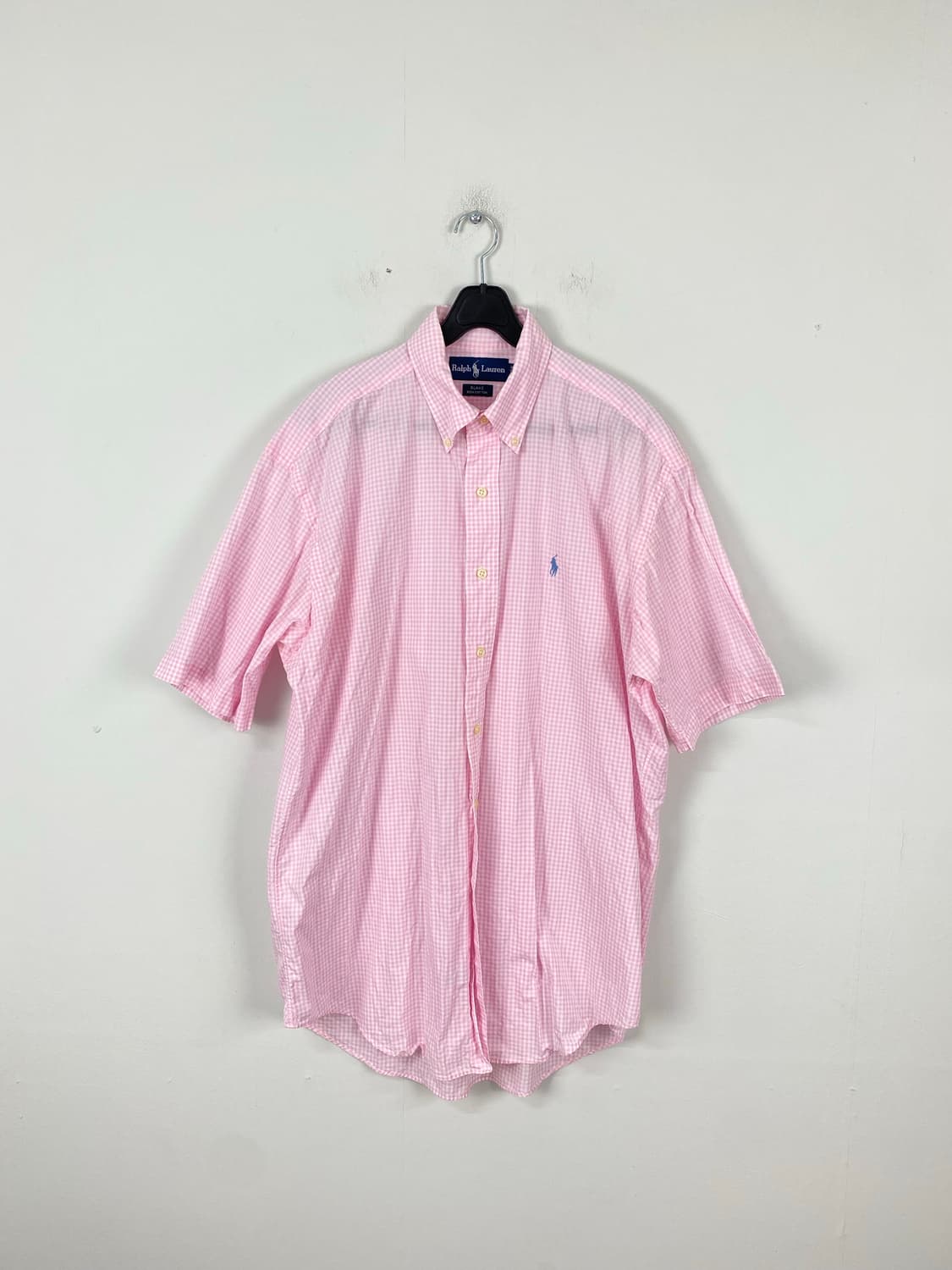폴로 랄프로렌 핑크 체크 반팔 셔츠 M 상품이미지1
