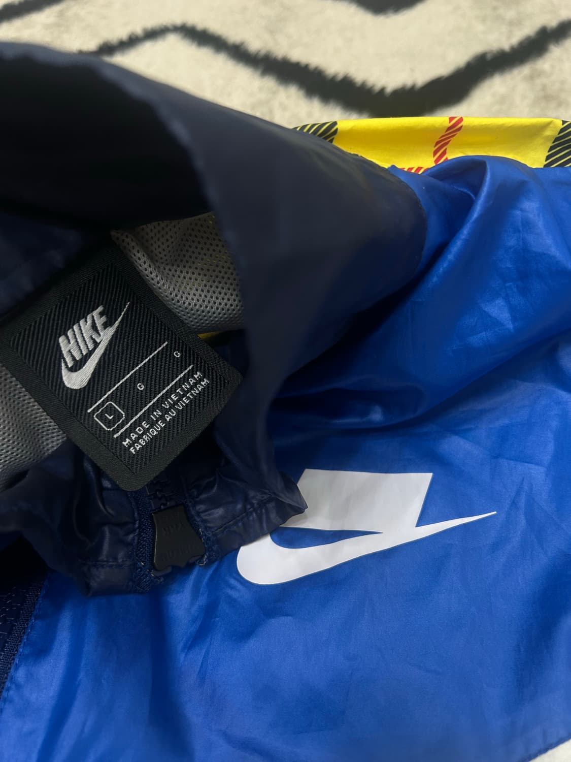 [L]나이키NSW 우븐 체크 멀티컬러 오버핏 바람막이 상품이미지5