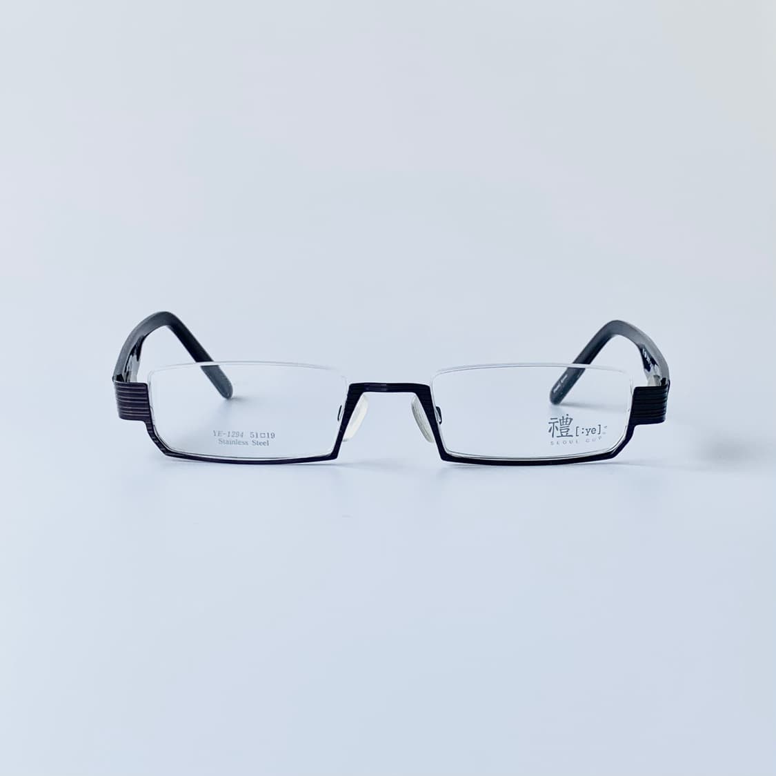 789 빈티지안경 픽키 데드스탁 사각 역반무테 언더림 하금테 메탈 블랙  상품이미지1