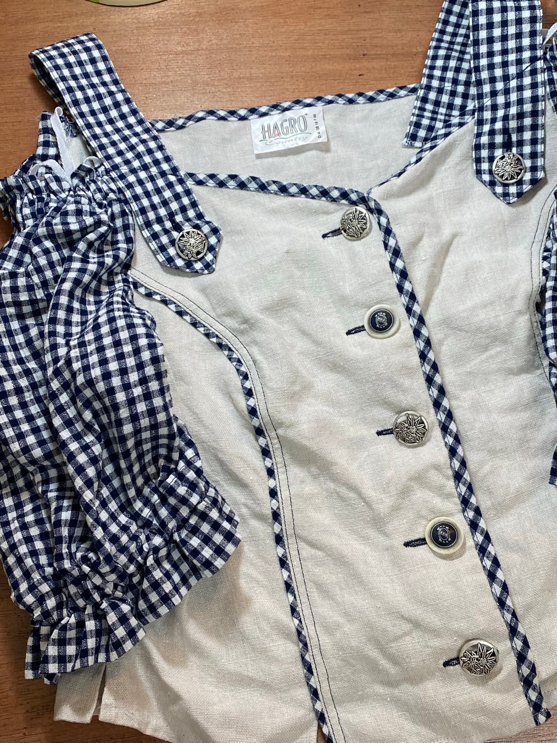 티롤 유럽빈티지 체크린넨 상품이미지6