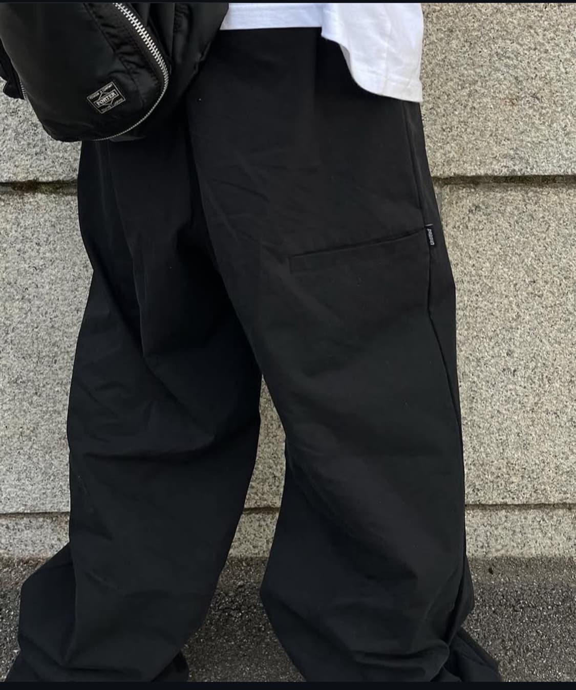 언타이틀드아이딜 사이드 포켓 와이드 팬츠 블랙 상품이미지2