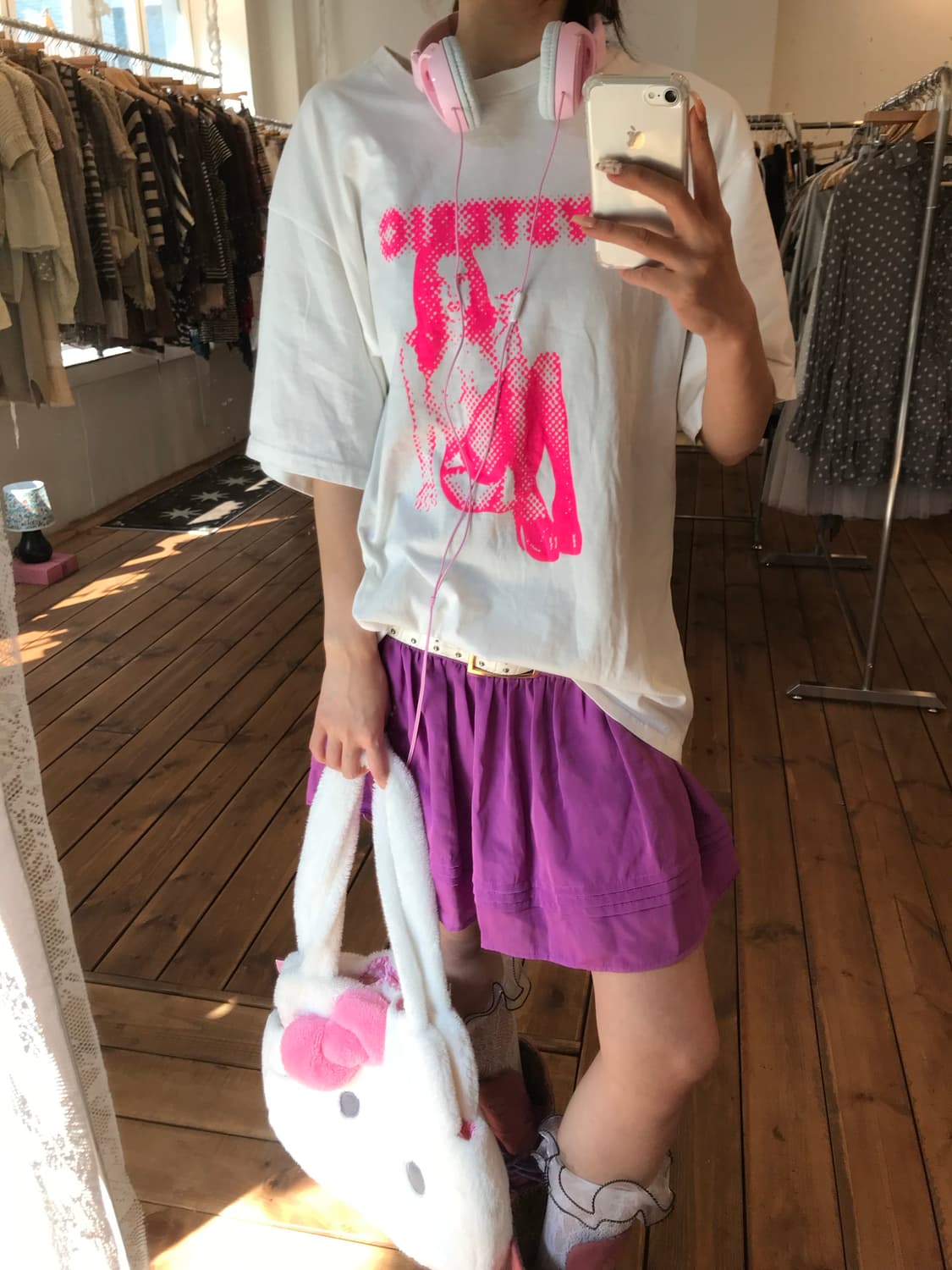 히스테릭글래머 핑크 히스걸 반팔티 상품이미지3