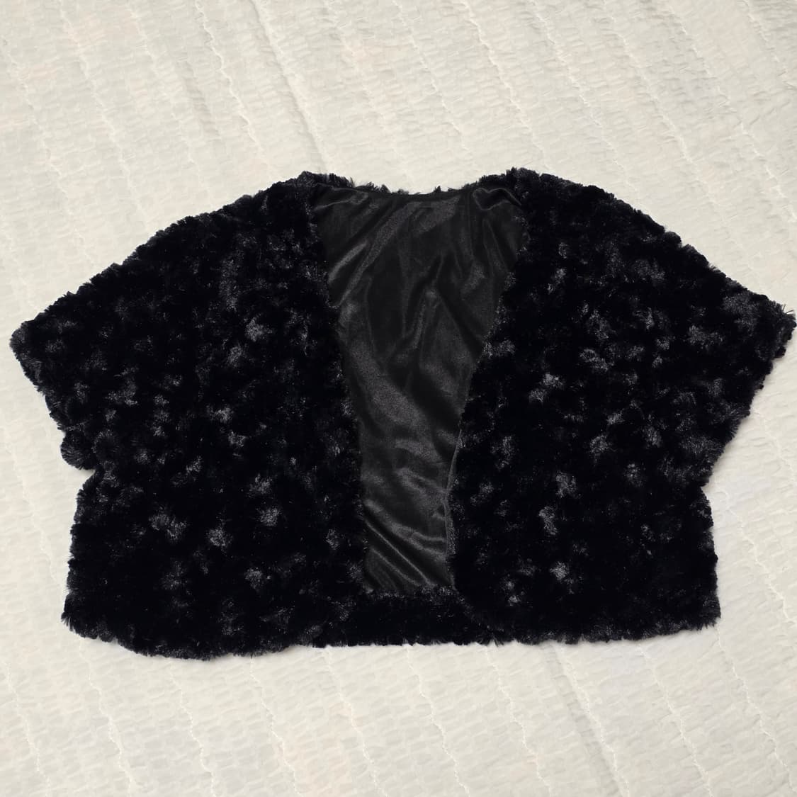 일본빈티지)블랙모리걸 고딕로리타st 인조페이크퍼 크롭숏 볼레로 상품이미지3