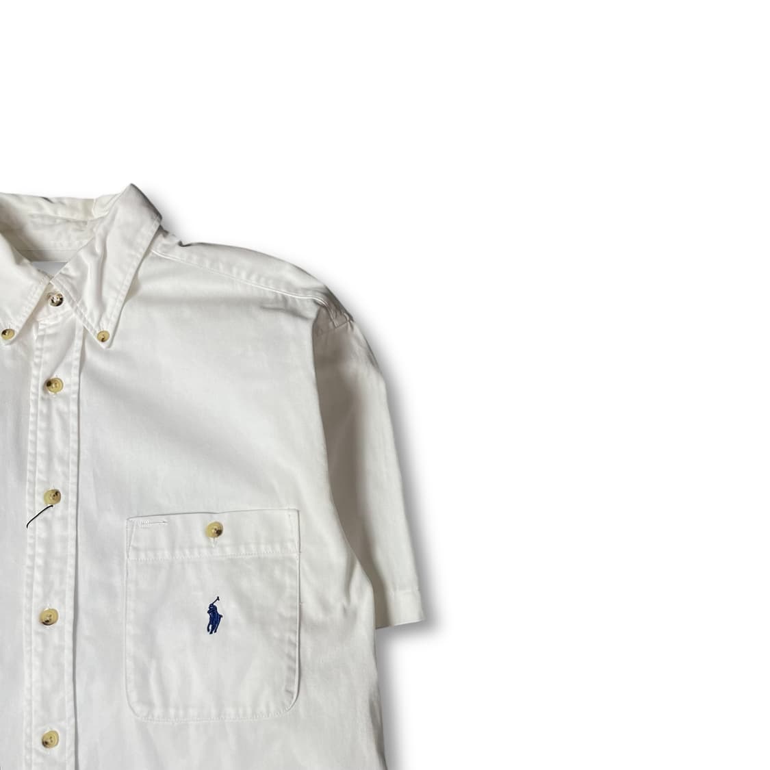 폴로랄프로렌 화이트 원포켓 블루포니 반팔 셔츠 클래식핏 L 상품이미지2