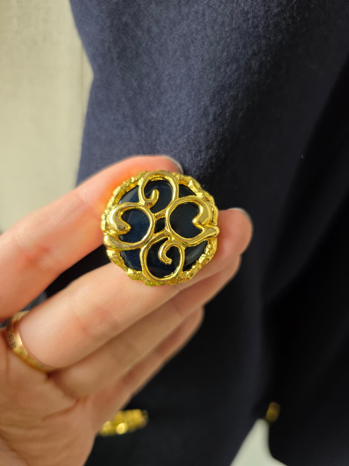 네이비 금장 단추 유니크 자켓 상품이미지4