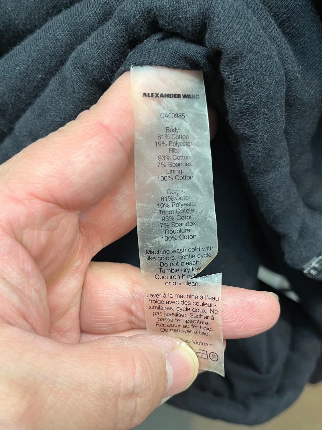 [100~105] 알렉산더왕 블랙 롱 짚업후드 M  상품이미지5