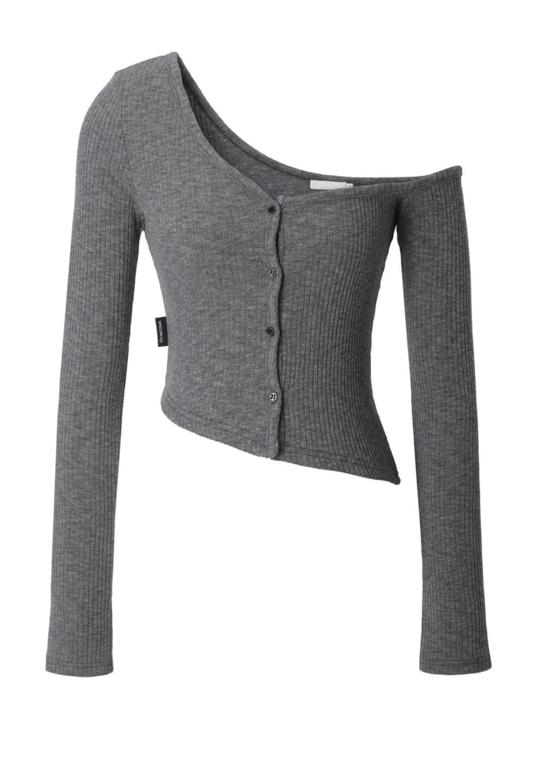 쓰리타임즈 원숄더 가디건 그레이 상품이미지1