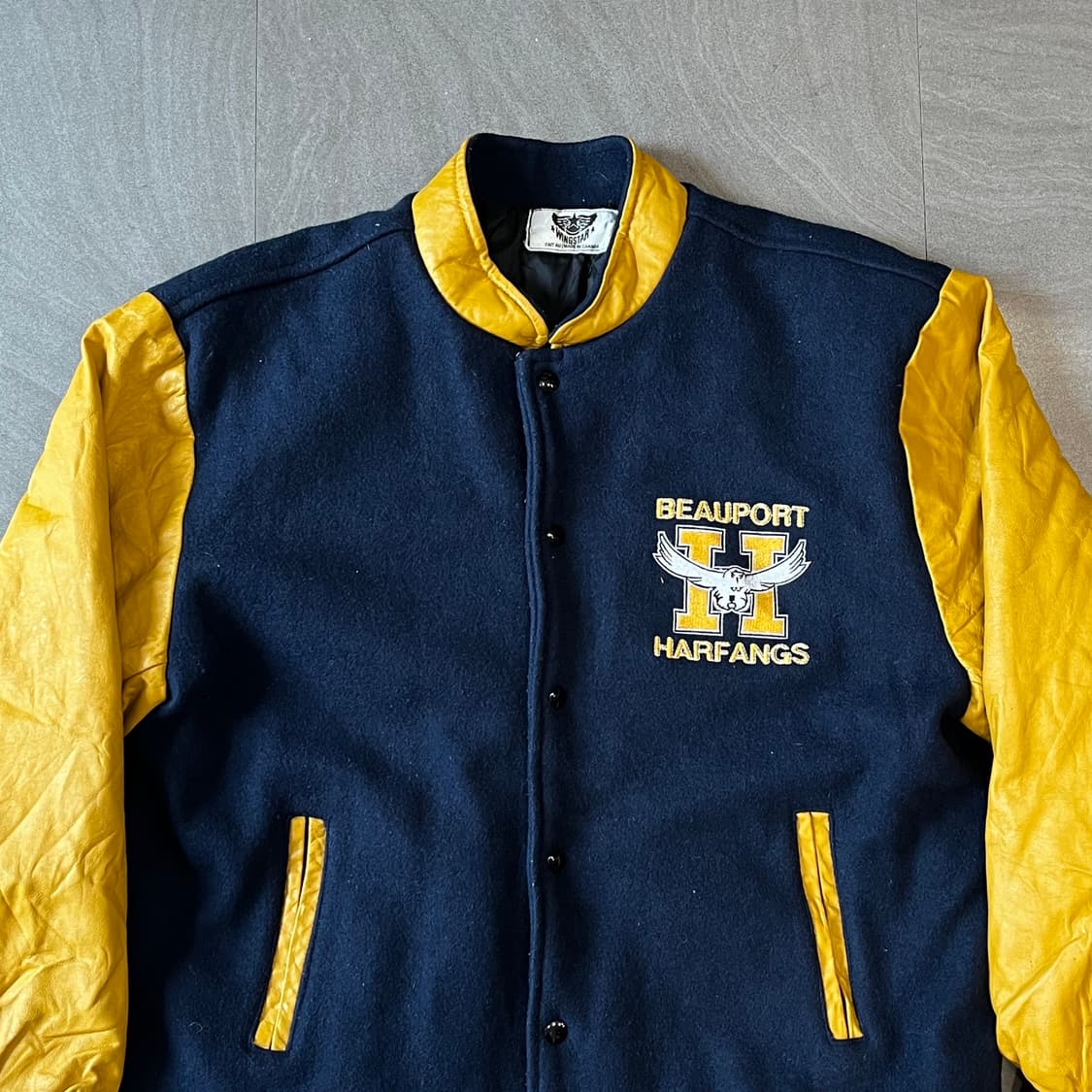 빈티지 윙스타 캐나다 제조 레더 바시티 자켓 상품이미지3