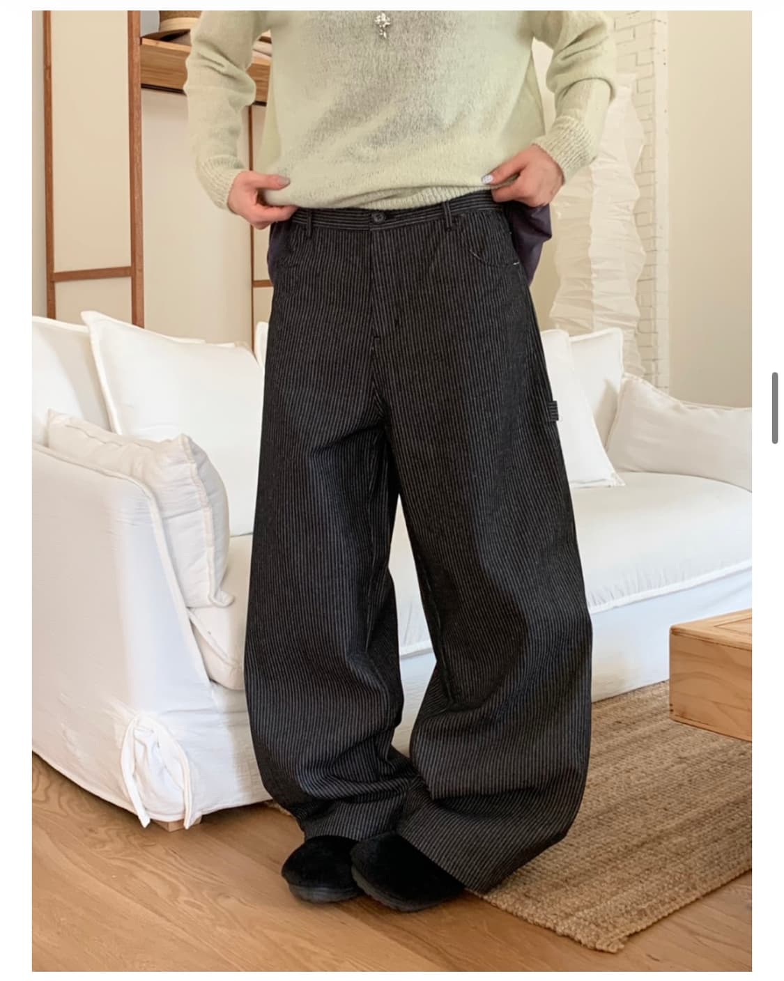 스트라이프 팬츠 상품이미지2