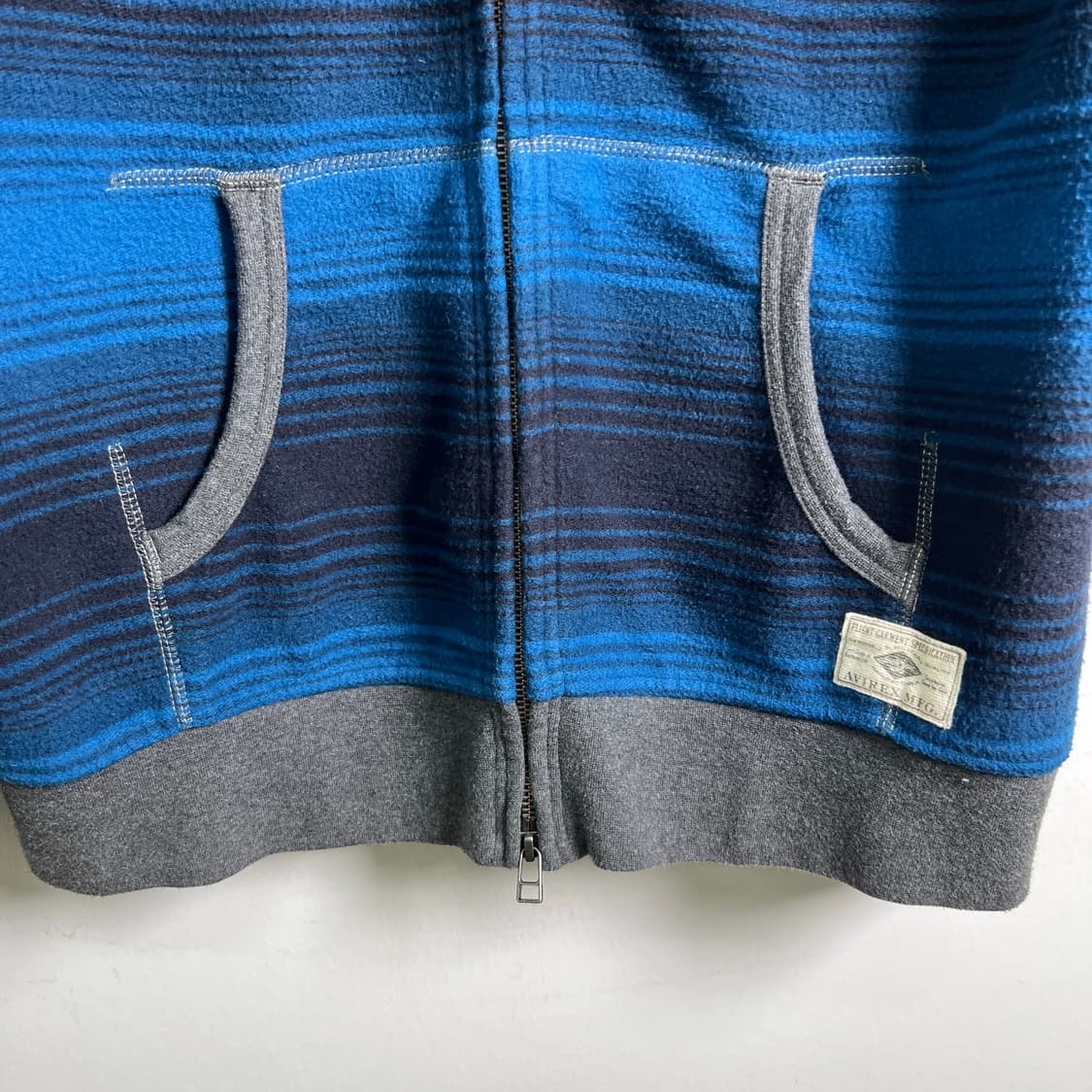 Avirex 아비렉스 블루 체크 패턴 후드집업 L 상품이미지5