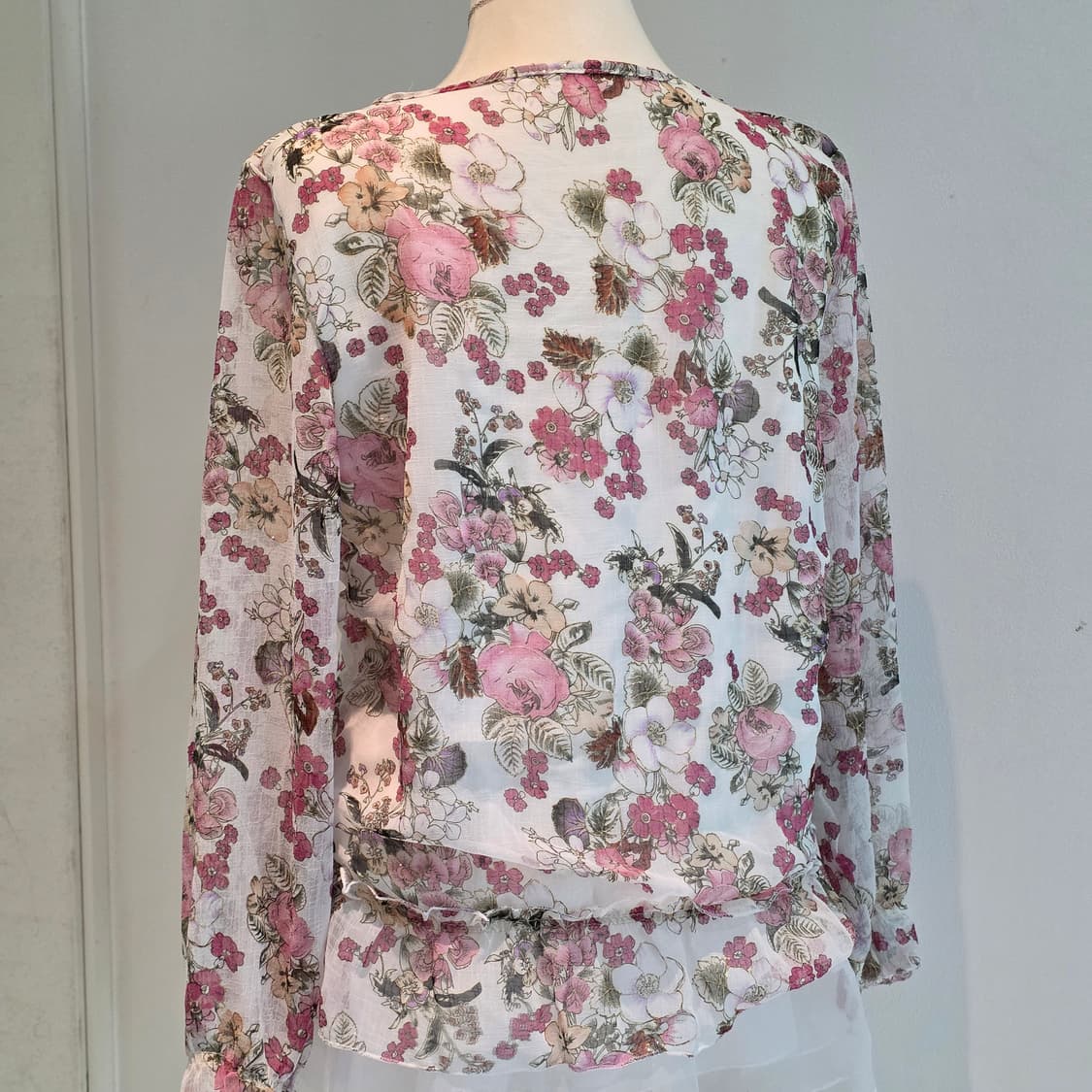 보헤미안 로즈글리터st 리본모리걸 시스루 슬리브블라우스 상품이미지4