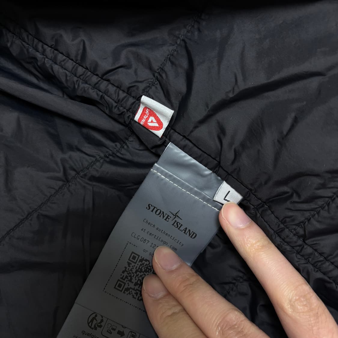 스톤아일랜드 크링클랩스 프리마로프트 나일론 오버셔츠 패딩 자켓 블랙 L 상품이미지4