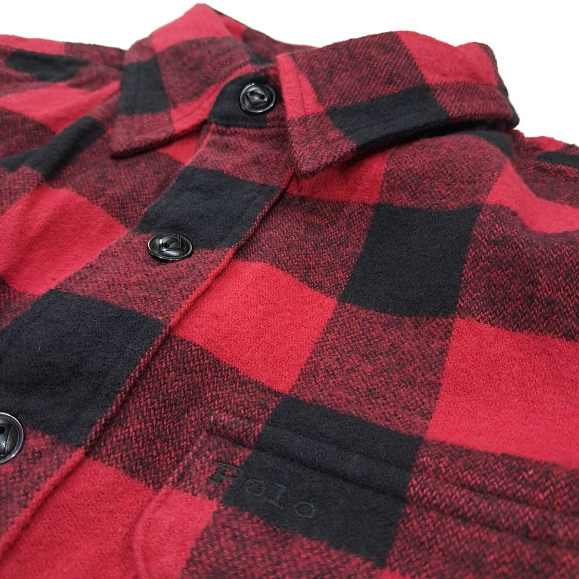 CL064 폴로 코튼 프린지 버팔로체크 레드 플란넬 셔츠 상품이미지6