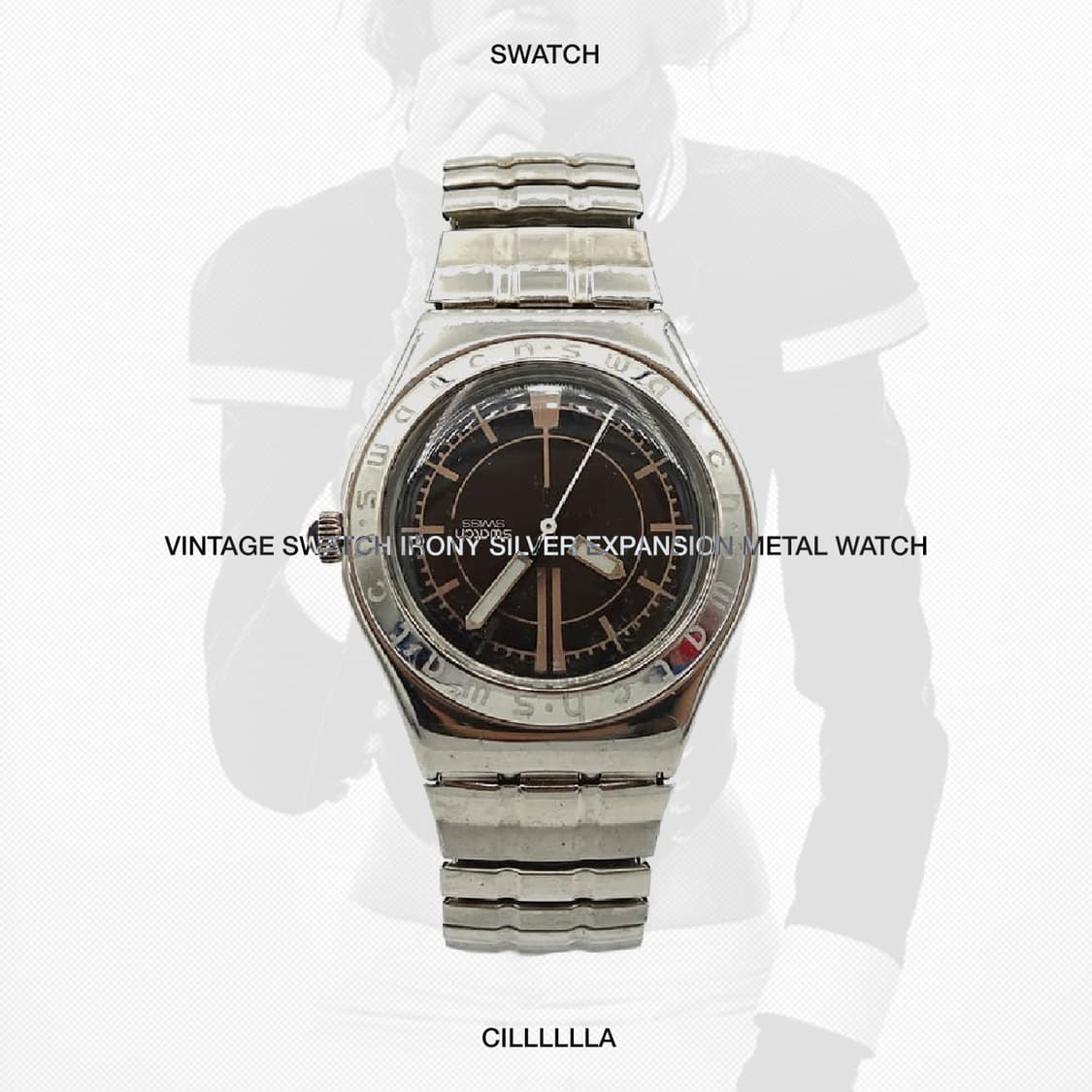 SWATCH 빈티지 스와치 아이러니 실버 익스팬션 메탈 손목시계 상품이미지1